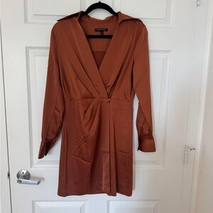 Banana Republic Long Sleeve Rust Dress